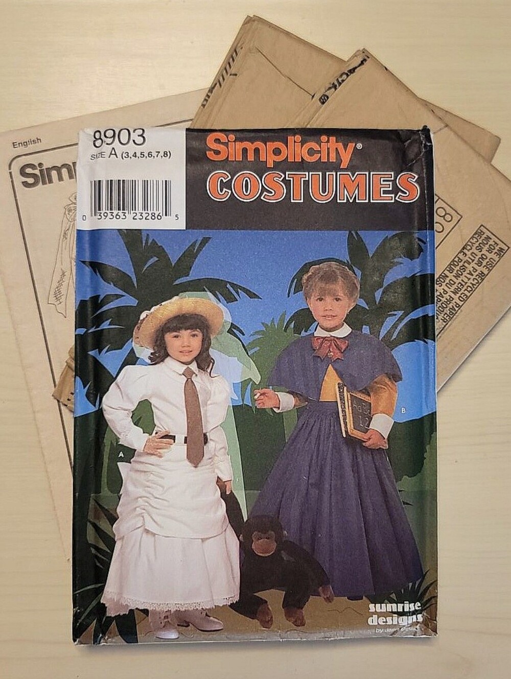 🎃Simplicity 8903 Sz 3-8 Victorian Girls Pattern Jane Jungle Book Skirt Cape Hat